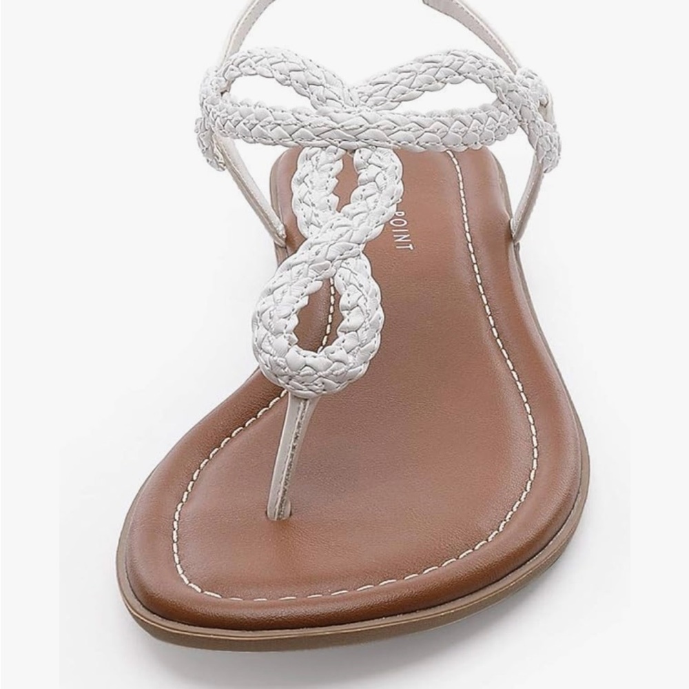 NWT White Braided Sandals Size 10